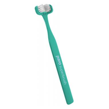 Зубна щітка Paro Swiss Superbrush тристороння бірюзова (7610458007242-turquoise) фото №1