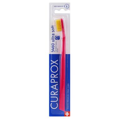 Зубна щітка Curaprox CS 5460 Ultra Soft Ультрам'яка D 0.10 мм Малинова з жовтою щетиною (CS 5460-09) фото №1