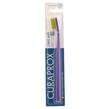 Зубна щітка Curaprox CS 1560 Soft М'яка D 0.15 мм Фіолетова із салатовою щетиною (CS 1560-11) фото №1
