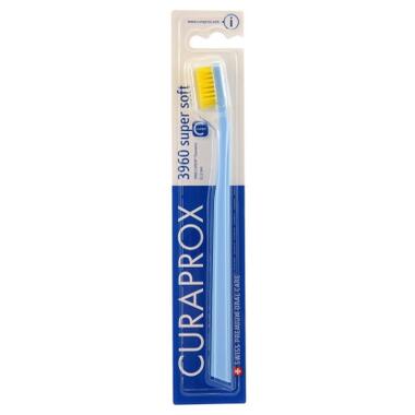 Зубна щітка Curaprox CS 3960 Super Soft Суперм'яка D 0.12 мм Блакитна з жовтою щетиною (CS 3960-04) фото №1