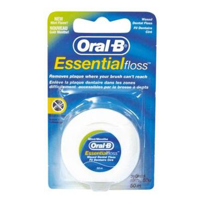 Зубна нитка Oral-B Essential floss Waxed м'ятна 50 м (3014260280772) фото №1
