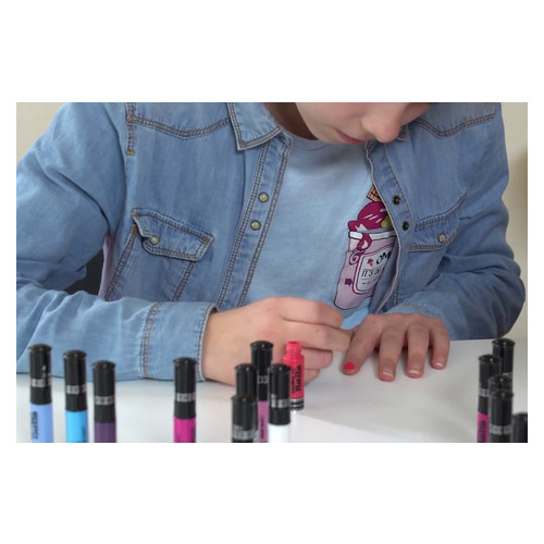 Дитячий лак-олівець для нігтів Malinos Creative Nails на водній основі (2 кольори Білий Блакитний) фото №5