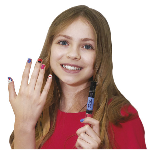 Дитячий лак-олівець для нігтів Malinos Creative Nails на водній основі (2 кольори Білий Блакитний) фото №8