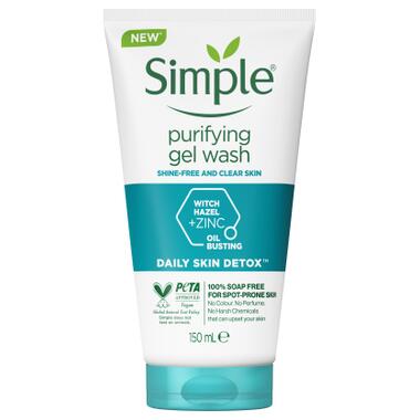 Гель для вмивання Simple Daily Skin Detox Purifying Facial Wash 150 мл (8710447474419) фото №1