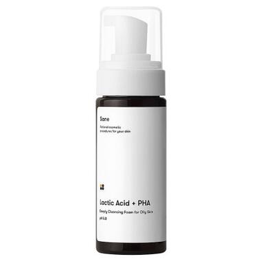 Пінка для вмивання Sane Lactic Acid + PHA Deeply Cleansing Foam For Oily Skin pH 5.0 Для жирної шкіри 150 мл (4820266830380) фото №1