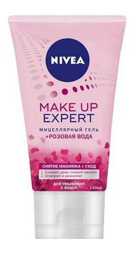 Мицеллярный гель Nivea Make up Еxpert для умывания + розовая вода, 150 мл 424891 фото №1