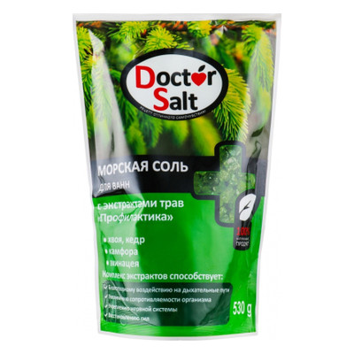 Сіль для ванн Doctor Salt з екстрактами трав Профілактика 530 г (4820091145352) фото №1