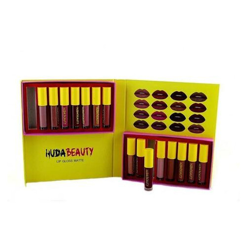 Набор матовых помад huda beauty lip gloss matte 16 оттенков (44401012) фото №1