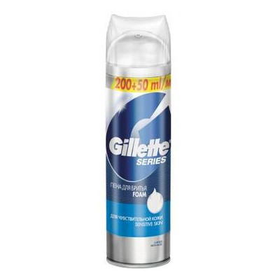 Піна для гоління Gillette Series Sensitive Skin для чутливої шкіри 250 мл (3014260214678) фото №1