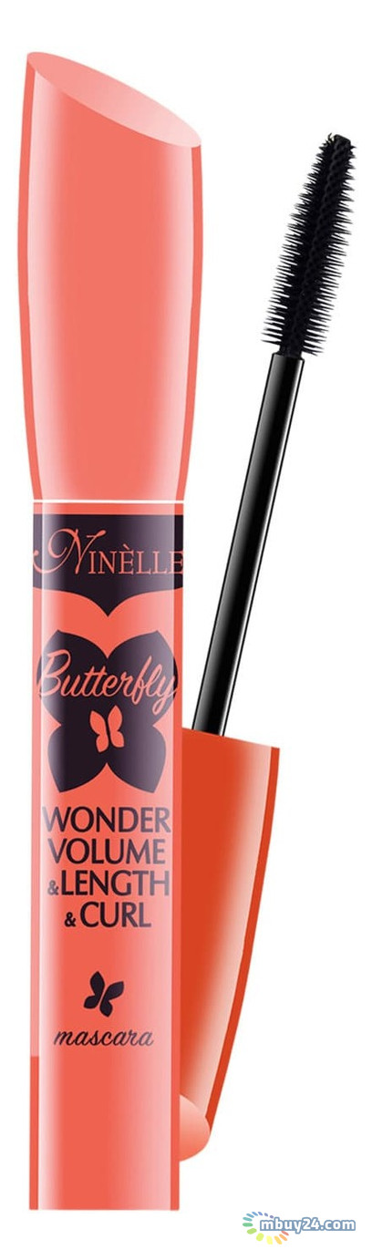 Тушь для ресниц Ninelle Butterfly Wonder Volume & Length & Curl Объем, удлинение и подкручивание 10 мл Черная фото №1