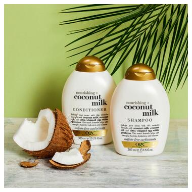 Кондиціонер для волосся OGX Coconut Milk Поживний з кокосовим молоком 385 мл (0022796970060) фото №7