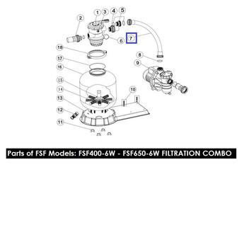 Шланг підключення фільтр-насос з муфтами для ф/в Emaux FSF650 89032401 фото №15