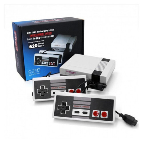 Игровая приставка консоль с джойстиками Mini NES + 620 игр Серая фото №5