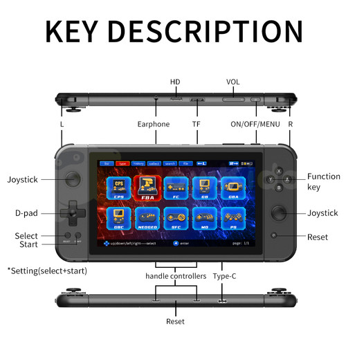 Ігрова приставка (Портативна ігрова консоль) з екраном 7 дюйми та підтримкою джойстиків XPRO PSP 70 фото №3