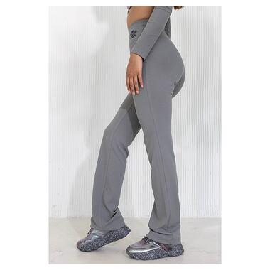 Жіночі штани прямого крою в рубчик TotalFit E5 L Сірий (06399732) фото №2