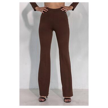 Жіночі штани прямого крою в рубчик TotalFit E5 XL Коричневий (06399732) фото №3