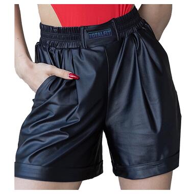 Жіночі сатинові шорти з манжетом TotalFit H23-C25 XL Чорний (06399709) фото №1