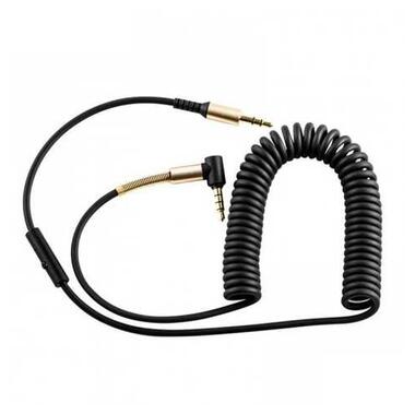 Аудіо-кабель Hoco UPA02 Spring 3.5 мм - 3.5 мм (M/M), 1 м, кутовий, чорний (UPA02SB) фото №2