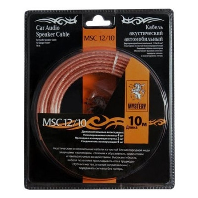 Акустичний кабель клеми для обтиску Mystery MSC -12/10, 10 м у блістері, 12 Ga, 2х2.5 мм фото №1