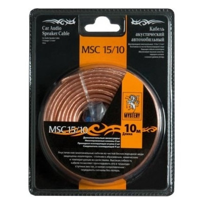 Акустичний кабель клеми для обтиску Mystery MSC -15/10, 10 м у блістері, 15 Ga, 2х1, 5 мм фото №1