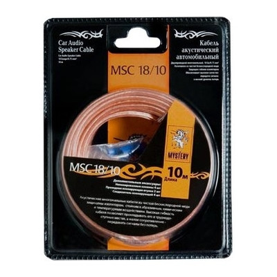 Акустичний кабель клеми для обтиску Mystery MSC -18//10, 1м в блістері, 18 Ga, 2х0, 75 мм фото №1