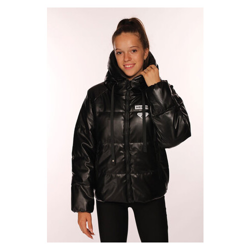Демісезонна куртка з еко-шкіри Tiaren Лора 152 см Чорний фото №1