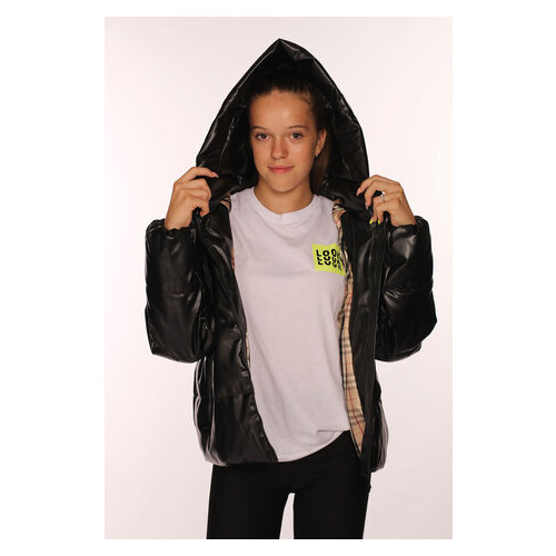Демісезонна куртка з еко-шкіри Tiaren Лора 152 см Чорний фото №3