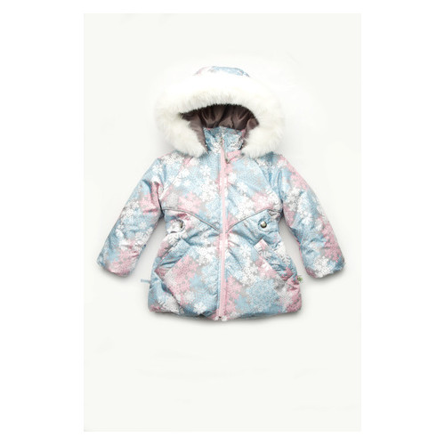 Куртка зимняя Снежинка для девочки Модный карапуз 03-00829_seryj_86 фото №2