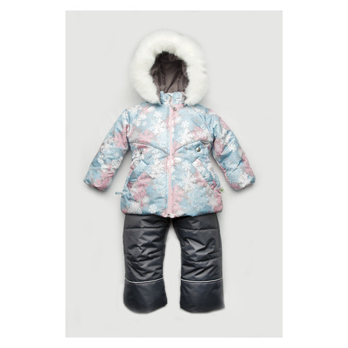 Куртка зимняя Снежинка для девочки Модный карапуз 03-00829_seryj_86 фото №3