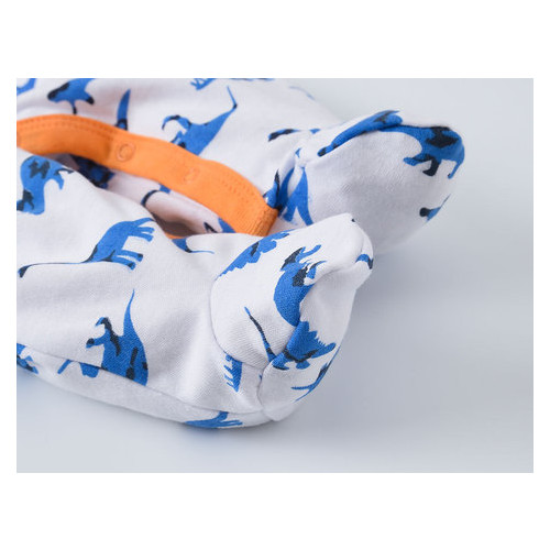 Человечек для мальчика Синие динозавры Berni (6-9 мес) Белый/Синий/ОранжевыйБелый (51987000272000059) фото №1