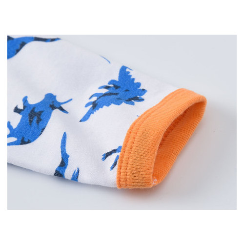 Человечек для мальчика Синие динозавры Berni (6-9 мес) Белый/Синий/ОранжевыйОранжевый (51987000277000059) фото №5