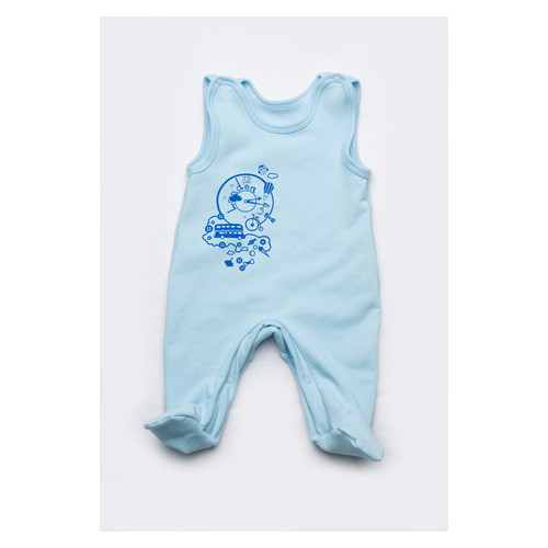 Детские ползунки для новорожденных высокие футер (унисекс) Модный карапуз 302-00011_Goluboj_rost-62(r.-20) фото №1