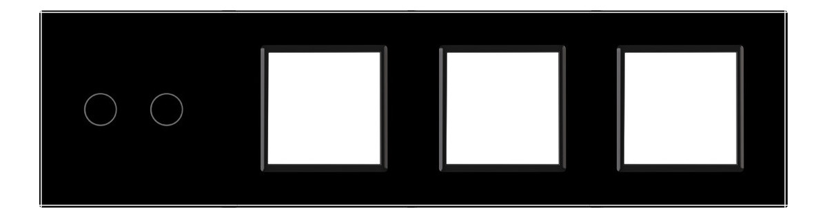 Лицьова панель Livolo для сенсорного вимикача на 2 канали та розеток колір чорний (VL-C7-C2/SR/SR/SR-12) фото №2