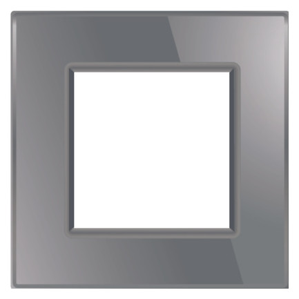 Рамка для розетки Livolo 1 пост, сірий, скло матеріал (VL-C7-SR-15) фото №3