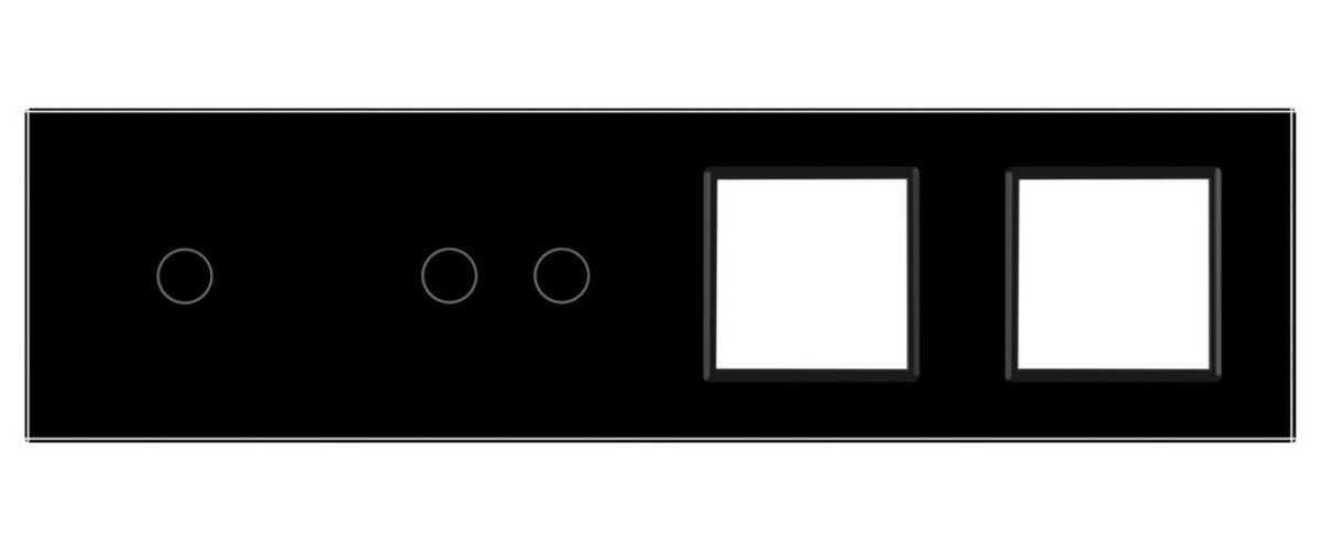 Сенсорна панель вимикача Livolo 3 каналу та дві розетки (1-2-0-0) чорне скло (VL-C7-C1/C2/SR/SR-12) фото №2