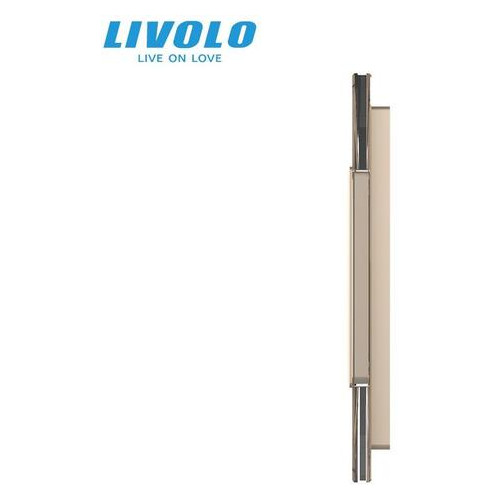 Сенсорна панель комбінована Livolo для вимикача X сенсорів та розетки (Х-Х-Х-0) золото фото №3