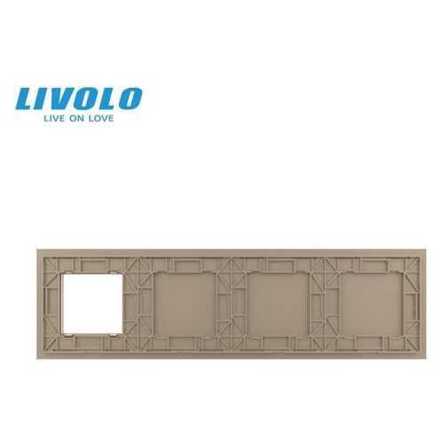 Сенсорна панель комбінована Livolo для вимикача X сенсорів та розетки (Х-Х-Х-0) золото фото №4