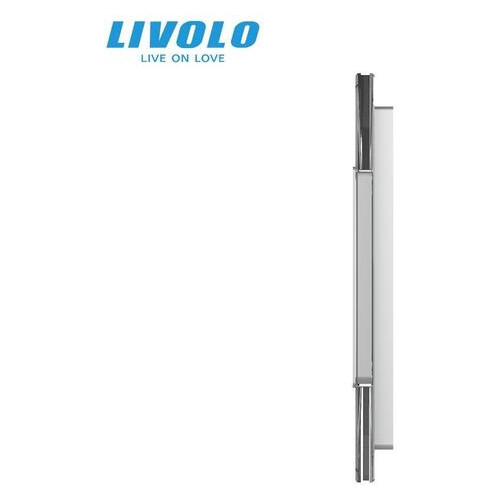 Сенсорна панель комбінована Livolo для вимикача X сенсорів та розетки (Х-Х-Х-0) сірий фото №3