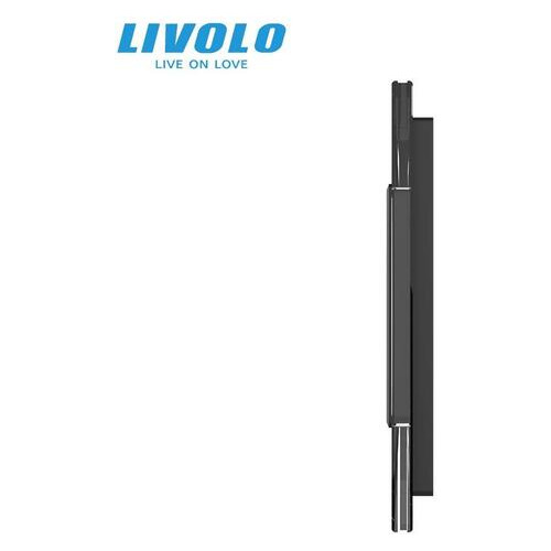 Сенсорна панель комбінована Livolo для вимикача X сенсорів та розетки (Х-Х-Х-0) чорний фото №3