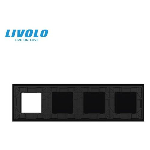 Сенсорна панель комбінована Livolo для вимикача X сенсорів та розетки (Х-Х-Х-0) чорний фото №4