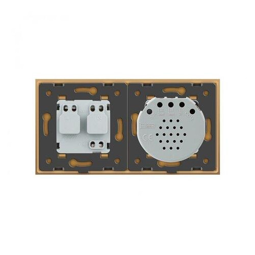 Сенсорний Livolo ZigBee вимикач 1 сенсор 1 розетка золото скло (VL-C701Z/C7C1EU-13) фото №4