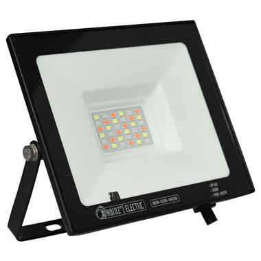 Прожектор світлодіодний HOROZ ELECTRIC Remix-50 50W RGB+ біле світло, корпус чорний фото №1