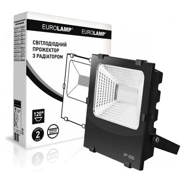 Чорний прожектор з радіатором Eurolamp 300W 6500K (LED-FLR-SMD-300) фото №2