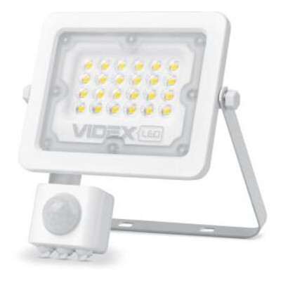 Прожектор Videx LED 10W 5000K із датчиком руху фото №1
