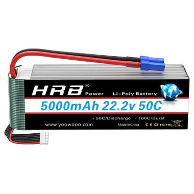 Акумулятор для дрона HRB_ Lipo 6s 22.2V 5000mAh 50C Battery (Weight 650-700g) (HR-5000MAH-6S-50C-XT60) фото №1