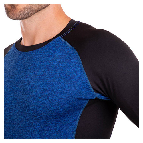 Компресійна футболка чоловіча з довгим рукавом Lidong LD-1005 3XL Чорно-синій (06531021) фото №4