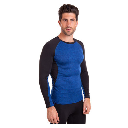 Компресійна футболка чоловіча з довгим рукавом Lidong LD-1005 3XL Чорно-синій (06531021) фото №3