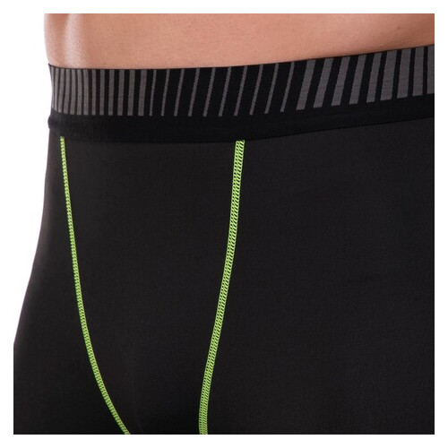 Компресійні штани тайтси для спорту Lidong UA-500-1 3XL Чорно-зелений (06531025) фото №5