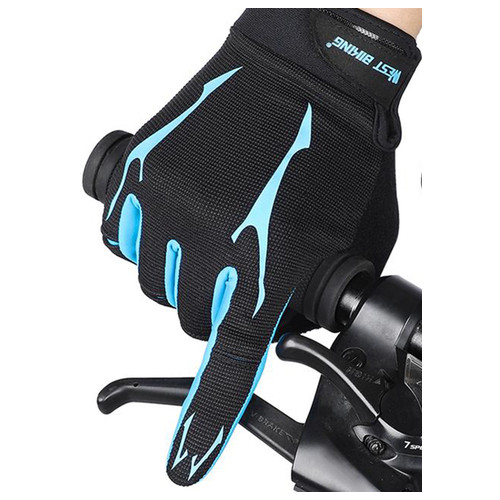 Велосипедні рукавички West Biking 0211191 XL Blue із закритими пальцями спортивні із сенсорним відгуком фото №7