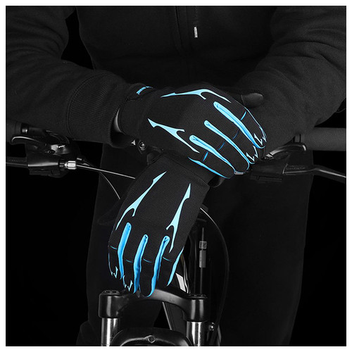 Велосипедні рукавички West Biking 0211191 XL Blue із закритими пальцями спортивні із сенсорним відгуком фото №5